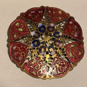 Enamel and Metal Mandala Pin